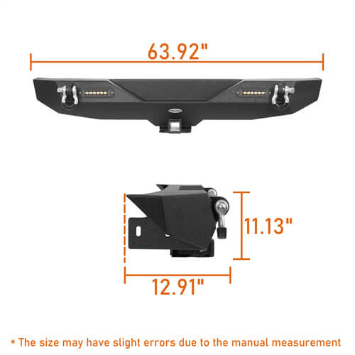 Load image into Gallery viewer, HookeRoad Climber Front Bumper &amp; Rear Bumper Combo for 2007-2018 Jeep Wrangler JK JKU Hooke Road4x4  HE.2052+HE.2030 14
