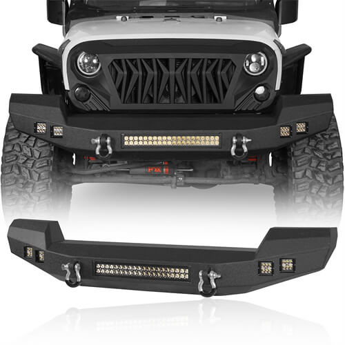 Load image into Gallery viewer, HookeRoad Jeep JK front Bumper for 2007-2018 Jeep Wrangler JK JKU b2052s 2
