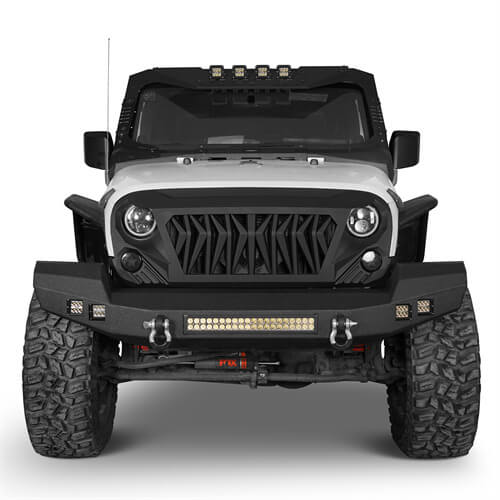 Load image into Gallery viewer, HookeRoad Jeep JK front Bumper for 2007-2018 Jeep Wrangler JK JKU b2052s 3
