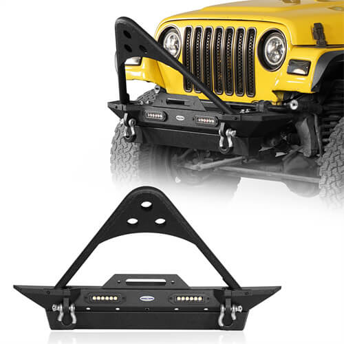 Load image into Gallery viewer, HookeRoad Jeep TJ Stinger Front Bumper Stubby Front Bumper for 1987-2006 Jeep Wrangler YJ &amp; TJ b1013s 2
