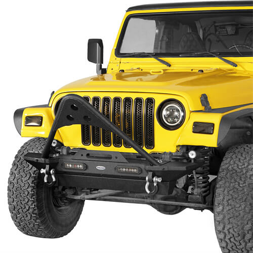 Load image into Gallery viewer, HookeRoad Jeep TJ Stinger Front Bumper Stubby Front Bumper for 1987-2006 Jeep Wrangler YJ &amp; TJ b1013s 3
