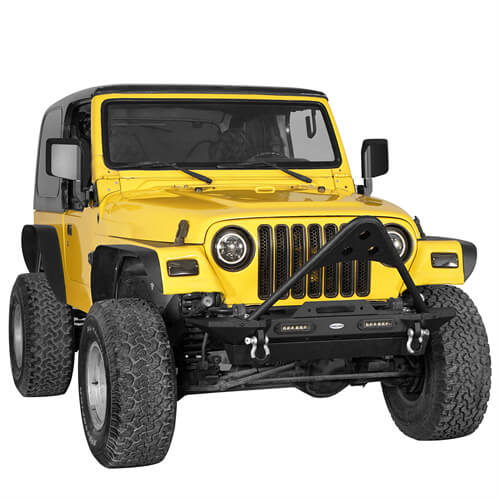 Load image into Gallery viewer, HookeRoad Jeep TJ Stinger Front Bumper Stubby Front Bumper for 1987-2006 Jeep Wrangler YJ &amp; TJ b1013s 5

