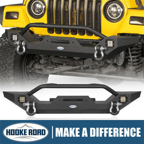 Load image into Gallery viewer, HookeRoad Different Trail Front Bumper w/Winch Plate for 1987-2006 Jeep Wrangler TJ YJ b1012s 1
