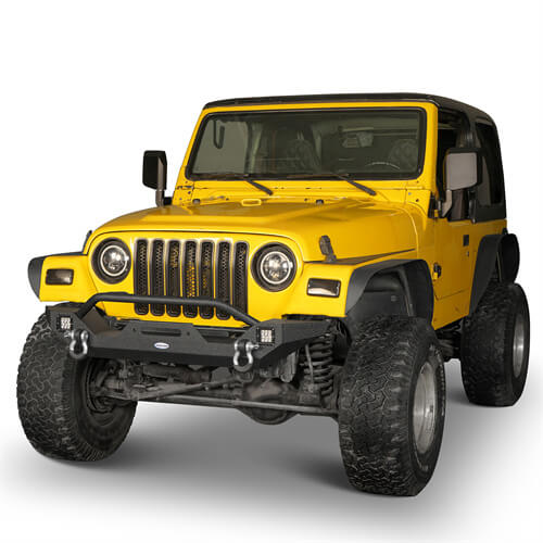 Load image into Gallery viewer, HookeRoad Different Trail Front Bumper w/Winch Plate for 1987-2006 Jeep Wrangler TJ YJ b1012s 3
