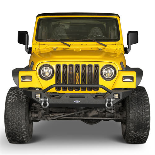 HookeRoad Different Trail Front Bumper w/Winch Plate for 1987-2006 Jeep Wrangler TJ YJ b1012s 4