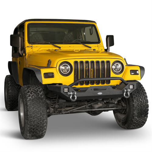 Load image into Gallery viewer, HookeRoad Different Trail Front Bumper w/Winch Plate for 1987-2006 Jeep Wrangler TJ YJ b1012s 5
