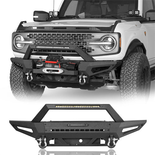 2021-2023 Ford Bronco (Excluding Raptor) DiscoveryⅠFront Bumper w/72W Light Bar - Hooke Road b8912s 1