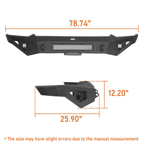 2019-2023 Ram 1500 Aftermarket Front Bumper w/LED Spotlights - Hooke Road b6030 18