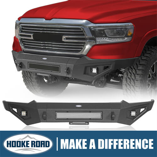 Load image into Gallery viewer, 2019-2023 Ram 1500 Aftermarket Front Bumper w/LED Spotlights - Hooke Road b6030 1
