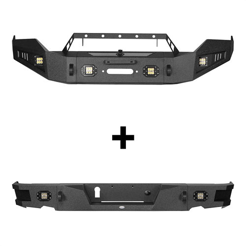 Load image into Gallery viewer, HookeRoad Dodge Ram Front Bumper &amp; Rear Bumper Combo for 2013-2018 Dodge Ram 1500, Excluding Rebel b60016002s 3
