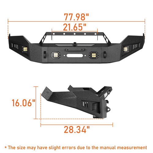 Load image into Gallery viewer, HookeRoad Dodge Ram Front Bumper &amp; Rear Bumper Combo for 2013-2018 Dodge Ram 1500, Excluding Rebel b60016002s 8
