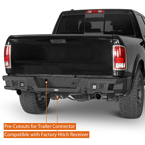 HookeRoad Ram Rear Bumper w/LED Lights for 2009-2018 Dodge Ram 1500 HookeRoad HE.6005 6