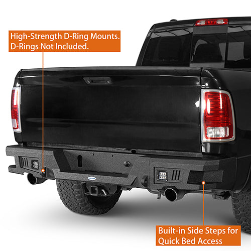 HookeRoad Ram Rear Bumper w/LED Lights for 2009-2018 Dodge Ram 1500 HookeRoad HE.6005 7