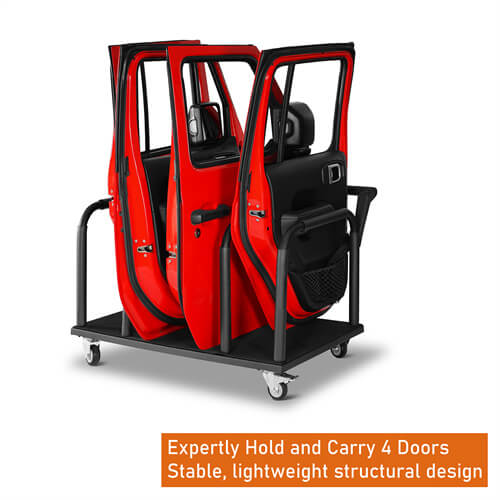 Load image into Gallery viewer, Doors Storage Cart Doors Holder Sliding Rack For 4 Doors 07-23 Jeep Wrangler JK JL &amp;Gladiator JT &amp; 21-23 Ford Bronco - HookeRoad b2084 12
