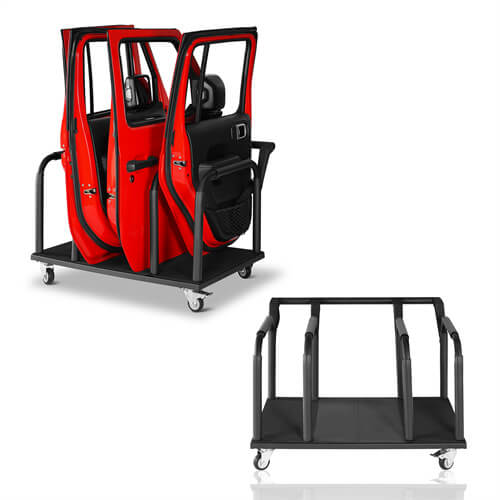 Load image into Gallery viewer, Doors Storage Cart Doors Holder Sliding Rack For 4 Doors 07-23 Jeep Wrangler JK JL &amp;Gladiator JT &amp; 21-23 Ford Bronco - HookeRoad b2084 2
