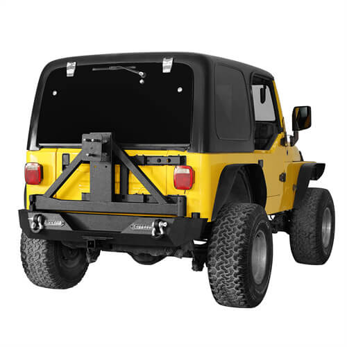 Load image into Gallery viewer, HookeRoad Rear Bumper w/Tire Carrier for 1987-2006 Jeep Wrangler TJ b1010s 3
