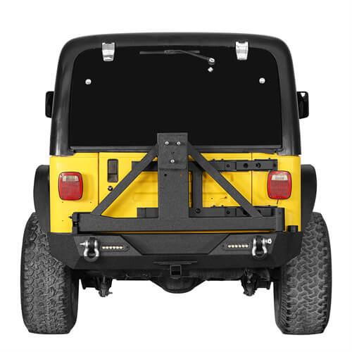 Load image into Gallery viewer, HookeRoad Rear Bumper w/Tire Carrier for 1987-2006 Jeep Wrangler TJ b1010s 4
