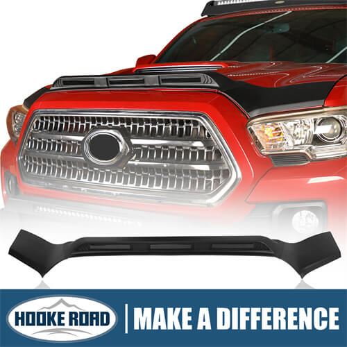 Load image into Gallery viewer, 2016-2023 Toyota Tacoma Hood Protector Stone &amp; Bug Deflector w/ Amber Lights - Hooke Road tkm11010 1

