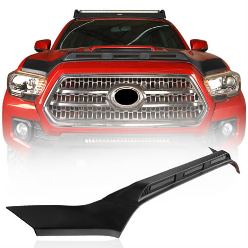 Load image into Gallery viewer, 2016-2023 Toyota Tacoma Hood Protector Stone &amp; Bug Deflector w/ Amber Lights - Hooke Road tkm11010 2
