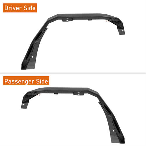 Load image into Gallery viewer, Hooke Road Flat Front Fender Flares Off Road Parts For Jeep Wrangler JK 2007-2018 b2080s 21
