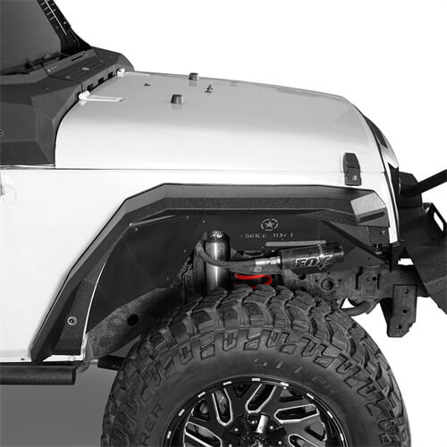 Load image into Gallery viewer, Hooke Road Flat Front Fender Flares Off Road Parts For Jeep Wrangler JK 2007-2018 b2080s 3
