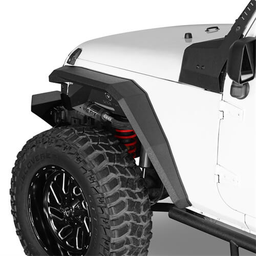 Hooke Road Flat Front Fender Flares Off Road Parts For Jeep Wrangler JK 2007-2018 b2080s 6