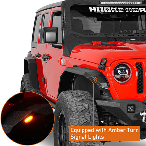 2018-2024 Jeep JL Fender Flares w/Signal Lights 4x4 Jeep Parts - Hooke Road b3055 15