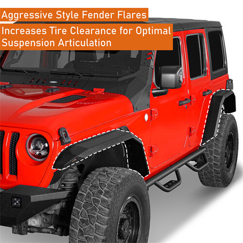 Load image into Gallery viewer, 2018-2024 Jeep JL Fender Flares w/Signal Lights 4x4 Jeep Parts - Hooke Road b3055 16
