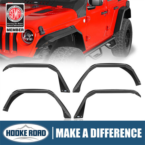 2018-2024 Jeep JL Fender Flares w/Signal Lights 4x4 Jeep Parts - Hooke Road b3055 1