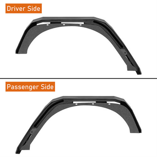 Hooke Road Flat Rear Fender Flares Off Road Parts For Jeep Wrangler JK 2007-2018 b2081s 17