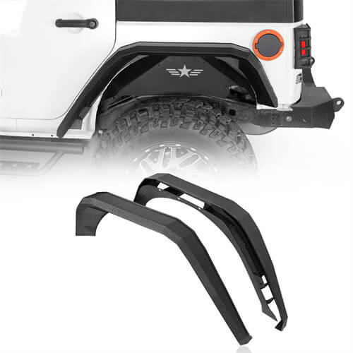 Hooke Road Flat Rear Fender Flares Off Road Parts For Jeep Wrangler JK 2007-2018 b2081s 2