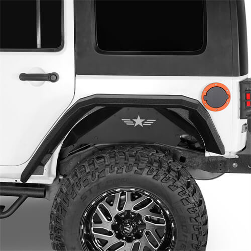 Load image into Gallery viewer, Hooke Road Flat Rear Fender Flares Off Road Parts For Jeep Wrangler JK 2007-2018 b2081s 3
