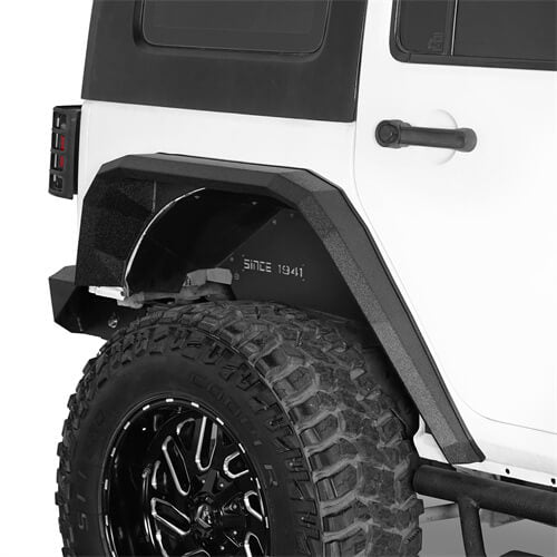 Hooke Road Flat Rear Fender Flares Off Road Parts For Jeep Wrangler JK 2007-2018 b2081s 4