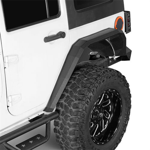 Hooke Road Flat Rear Fender Flares Off Road Parts For Jeep Wrangler JK 2007-2018 b2081s 5