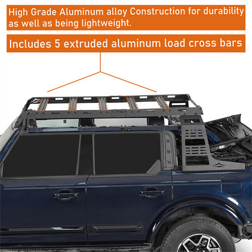 Load image into Gallery viewer, 2021 2022 2023 Ford Bronco Aluminum Roof Rack Cargo Rack 4x4 Parts -  Hooke Road b8924s 14
