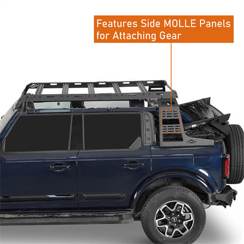 Load image into Gallery viewer, 2021 2022 2023 Ford Bronco Aluminum Roof Rack Cargo Rack 4x4 Parts -  Hooke Road b8924s 15

