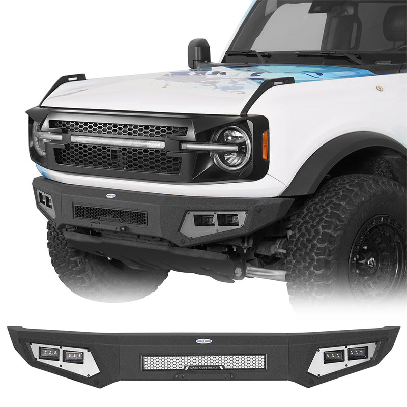 Load image into Gallery viewer, Hooke Road 2021-2026 Ford Bronco Front Bumper with 4 Spotlights b8945 1

