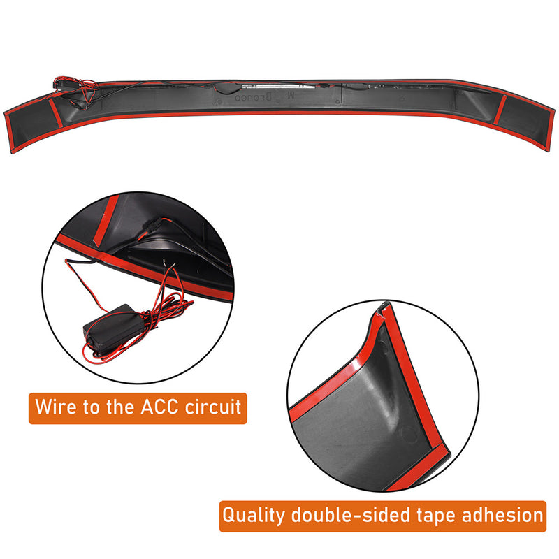 Load image into Gallery viewer, 2021-2025 Ford Bronco Hood Protector Stone Guard w/ Amber Lights - Hooke Road
