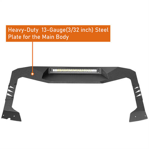 2021-2024 Ford Bronco Madmax Windshield Frame Cover Visor w/LED Light Bar - Hooke Road