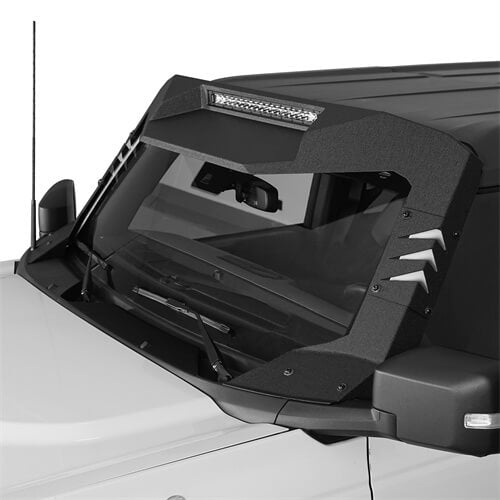 Load image into Gallery viewer, 2021-2024 Ford Bronco Madmax Windshield Frame Cover Visor w/LED Light Bar - Hooke Road
