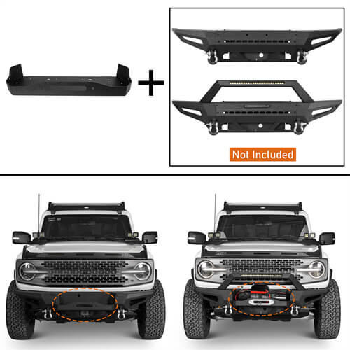 Load image into Gallery viewer, 2021-2023 Ford Bronco (Excluding Raptor) Offroad Winch Plate Fits For Front bumper - Hooke Road b8913s 9
