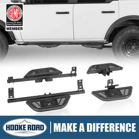 Ford Bronco Side Steps Wheel-To-Wheel Running Boards Side Hoop Steps 4x4 Parts - Hooke Road b8930s 1