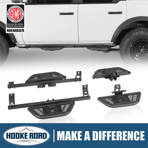 Load image into Gallery viewer, Ford Bronco Side Steps Wheel-To-Wheel Running Boards Side Hoop Steps 4x4 Parts - Hooke Road b8930s 1
