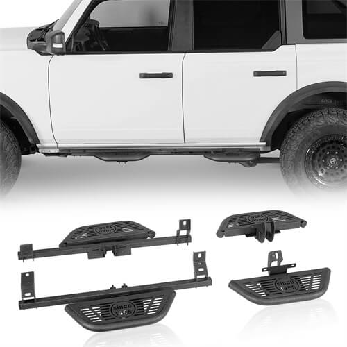 Load image into Gallery viewer, Ford Bronco Side Steps Wheel-To-Wheel Running Boards Side Hoop Steps 4x4 Parts - Hooke Road b8930s 2
