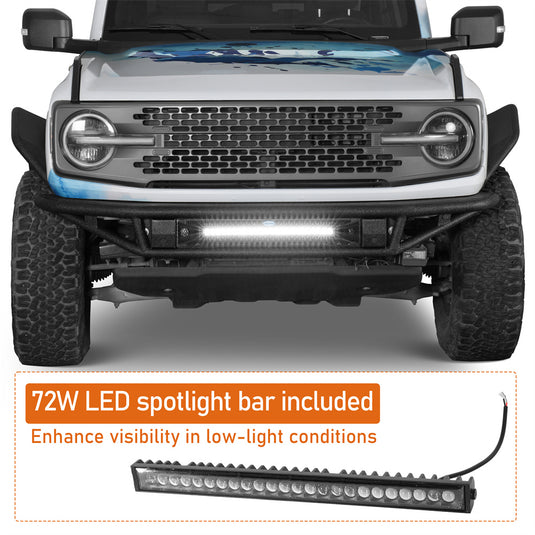 Hooke Road Ford Bronco 2021-2026 Tube Front Bumper b8954s 7