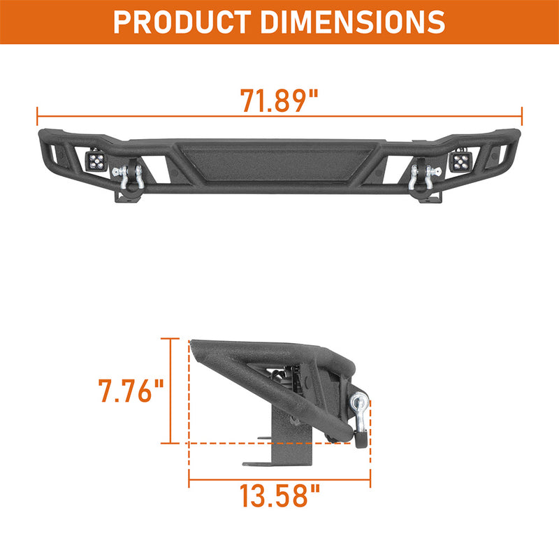 Load image into Gallery viewer, Hooke Road 2021-2025 Ford Bronco Tubular Rear Bumper Replacement b8934s 5
