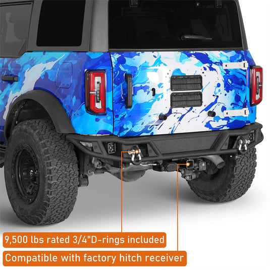 Hooke Road 2021-2025 Ford Bronco Tubular Rear Bumper Replacement b8934s 6