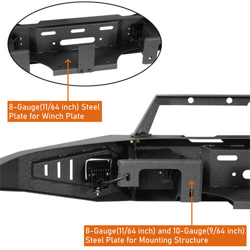 2004-2008 Ford F-150 Aftermarket Full Width Front Bumper 4x4 Truck Parts - Hooke Road b8005 13