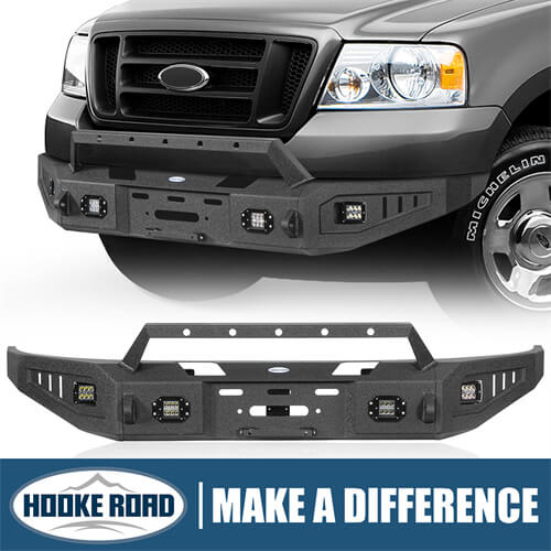 2004-2008 Ford F-150 Aftermarket Full Width Front Bumper 4x4 Truck Parts - Hooke Road b8005 1