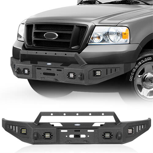 2004-2008 Ford F-150 Aftermarket Full Width Front Bumper 4x4 Truck Parts - Hooke Road b8005 2